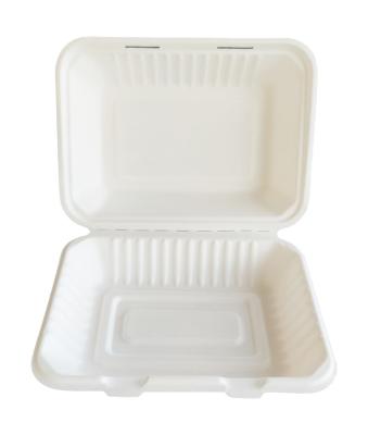 China Eco-friendly Wholesale High Quality Bagasse Lunch Clamshell Folding Box Customized Packaging for sale