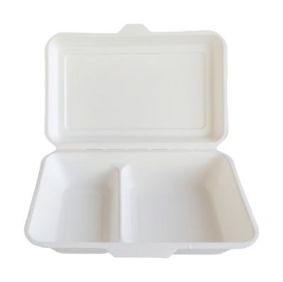 China Good Design Bagasse Sugarcane Customize Cardboard Takeout Box Biodegradable Clamshell for sale