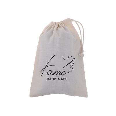 China Recyclable OEM logo printed custom white wholesale drawstring bag cotton fabric canvas shopping lightweight drawstring bags for sale