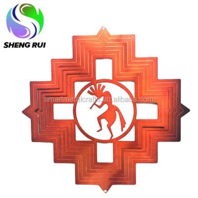 China Kokopelli World Wind Garden Copper Spinner Hanging Decoration for sale