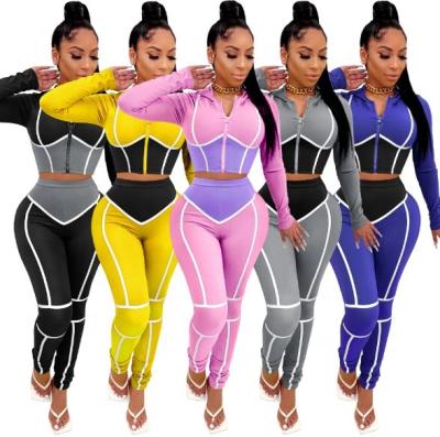 China Casual Long Sleeve Patchwork Fitness Sports Hoodie Tops Legging Set Women Breathable Two Piece Yoga Wear for sale