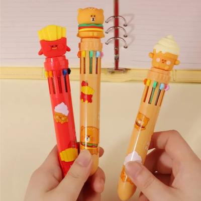 China Cute KUKI Bear Fast Food Ballpoint Pen Multiple 10 Colors Ballpoint Pens For Kids Gift School Supplies Stationery for sale