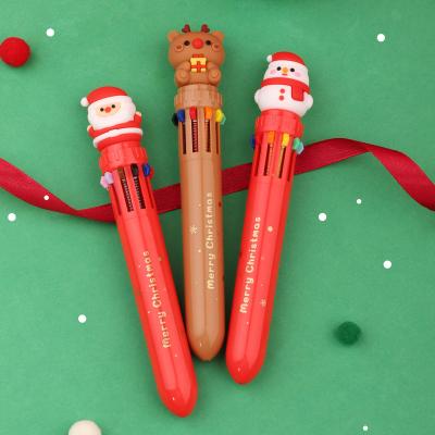 China High Quality Student Pens Wholesale Ballpoint Pen Promotional Custom Logo Cheap Christmas Carnival Ten-color Cute Hand Count 0.7mm for sale