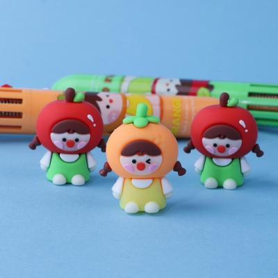 China 2022 KUKI Brand Cute Fruit Girls Ballpoint Pen For Kids Gift Cute 10 Color With Logo School Supplies Kawaii Pens Custom Made for sale