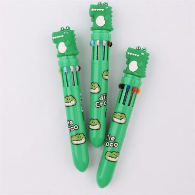 China Small Cute Cute Crocodile Ballpoint Pen Multiple 10 Colors Ball Pens For Kids Gift Cute Hand Count for sale