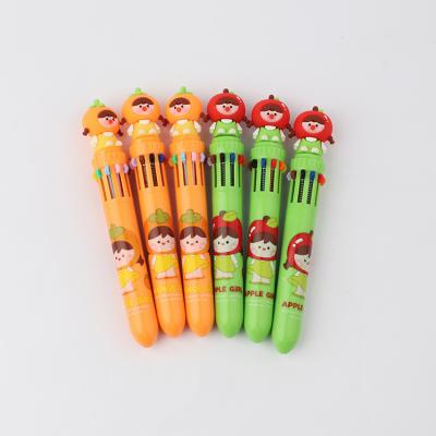 China Cute Fruit Girls Ballpoint Pen Multiple 10 Colors Ball Pens For Kids Gift School Office Supplies Stationery Hand Account for sale