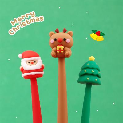 China Small and cute soft silicone normal cute Christmas fashion pen cool pen student writing shake for sale