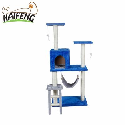 China New Style Sustainable Pet Products Cat Tree Cat Scratcher With Plush Luxury Sisal Pole for sale