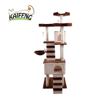 China Factory Price Viable Wholesale Cat Tree Tower Solid Condo Rise Ladder Frame Platform Pet Products for sale