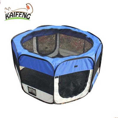 China Viable Nylon Collapsible Dog Playpen Portable Pet Puppy Playpen With 8 Panels for sale