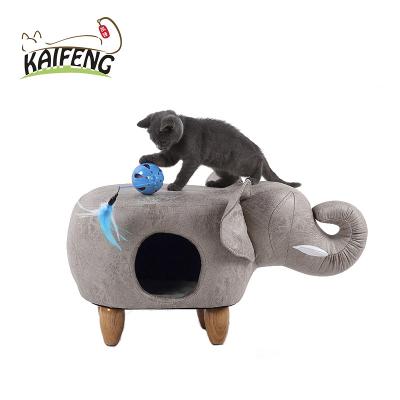 China 2018 New Designs Viable Elephant Shape Stool Cat Animal House, Cat Scratcher House, Foot Stool for sale