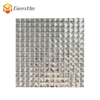 China Luxury Parquet Mirror White Pure Color 300*300 Crystal Glass Mosaic Tile for sale