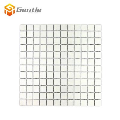 China Cheap Home Self Adhesive Backsplash Kitchen Mosaic Wall Tiles Peel and Stick Mosaic Decoration Compound Parquet White Square Board for sale