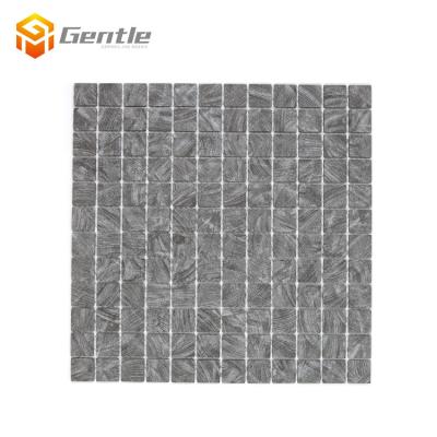 China Parquet Square Gray Matt Marble Textured Self Adhesive Mosaic Wall Tiles Home Decor Self Adhesive Mosaic Wall Peel Sticker for sale