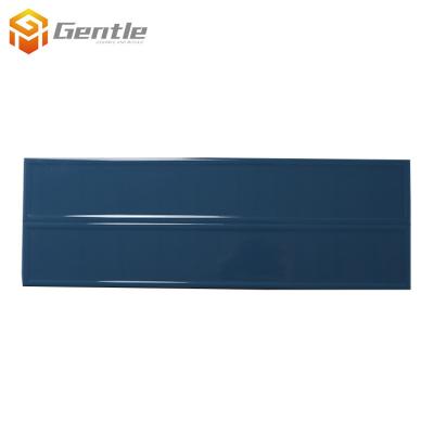 China Europe Style 200*600 Dark Blue Glossy Size High Quality Ceramic Wall Tiles for sale