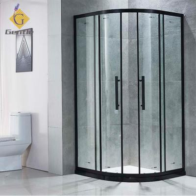 China Modern Hotel Factory Price Fan Shape Tempered Glass Shower Enclosure Wholesale Customizable Sliding Enclosure for sale