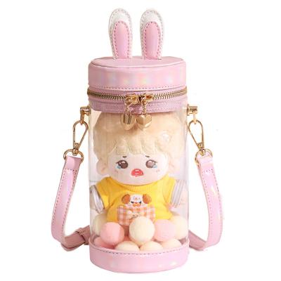 China Hot Style Custom Made Faux Leather Mini Window Itabag Kawaii Cartoon Bunny Ear Cup Shape Transparent Ita Bag For Girls Japan for sale