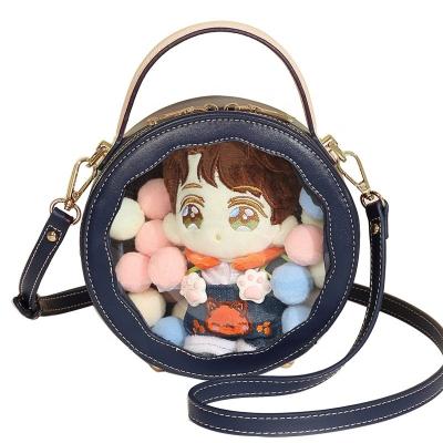 China Wholesale Leather and Faux Leather Classic Custom Made Ita Bag With Removable Insert Shaped Rounded Transparent Faux Leather for sale