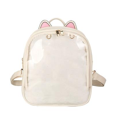 China Clear Window Ready To Ship Women Faux Leather Backpack Girls Shaped Ita Bag For Custom for sale