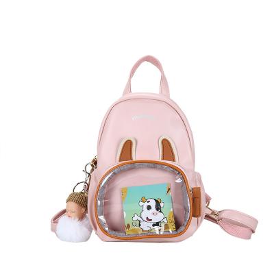 China Wholesale Clear Custom Faux Leather Window Pins Bag Quality Backpack Convertible Fanny Pack Ita Bag For Girls and Kids for sale