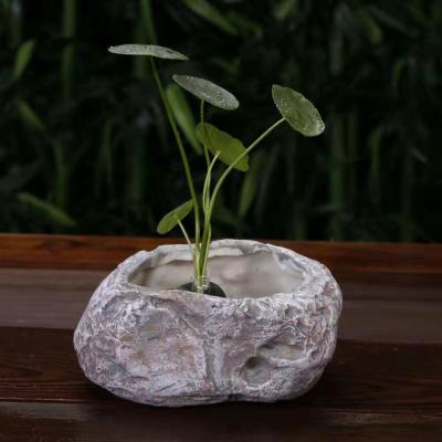 China Cartoon the simulation of the pot stone irregular succulent planter flower resin planter small flower pot for sale