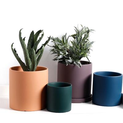 China Nordic style flower pot cement factory simple ceramic indoor decorative pots wholesale custom made from Europe for sale