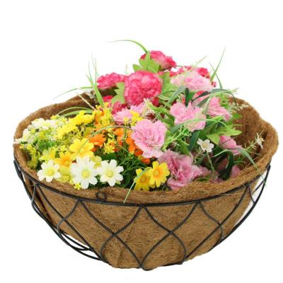 China Mediterranean Wholesale Coconut Fiber Coir Flower Rack Hanging Pots Balcony Coir Pots for sale