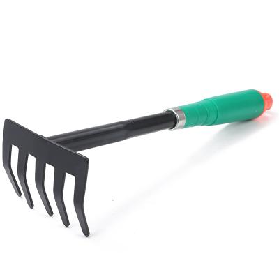 China Garden Rake Steel Garden Tools Accessories Small Garden Hand Cultivator Rake 3 Fork Hand Rake for sale