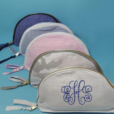 China Anti Theft Free Shipping Monogrammed Mint Cotton Seersucker Taco Bags Wholesale for sale