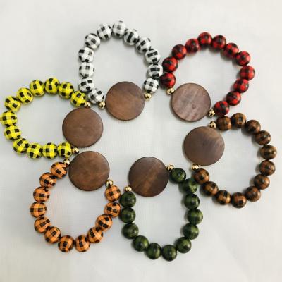 China Wholesale Casual/Sporty Engravable Colors Monogram Buffalo Plaid Bracelet for sale