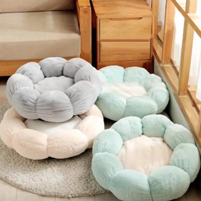 China Cat Dog Kennel Winter Sleep Bed Round Flower Shape Cooling Warm Cushion Mats Pet Accessories for sale