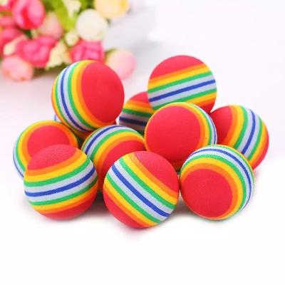 China Stocked Scratch EVA Ball Training Balls Pet Rattle EVA Pet Toys Ball Interactive Rainbow Toys Cat Dog Play Chewing Supplies for sale