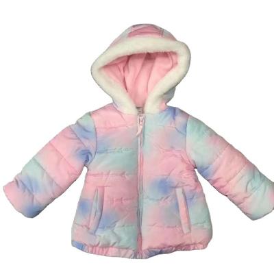 China Winter Pink QUICK DRY Coat With Fur Collar Size 12M-4T Girl Long Hooded Stripper Jacket for sale