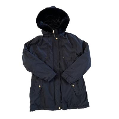 China Windproof Womens Parkas Padded Striper Slim Fit Jacket Coat for sale