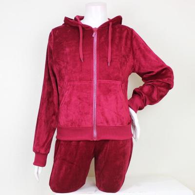 China Custom Viable Colors Women Tracksuit 2pcs Set Casual Set 2 Piece Velvet Set for sale