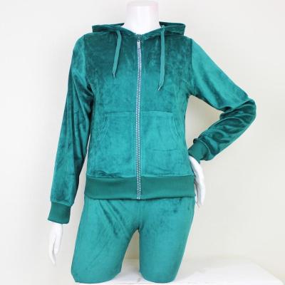 China Customl Women Viable Oversized Tracksuit 2pcs Set Casual Set 2 Piece Velvet Set for sale