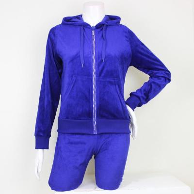 China Viable Colorful Women 2pcs Tracksuit Set Streetwear Set 2 Piece Velvet Set for sale