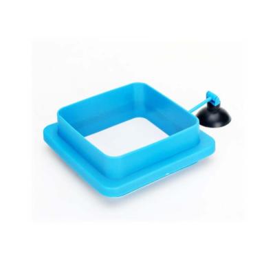 China Viable Aquarium Cultivating Waterproof Square Round Food Feeder PVC Safe Floating Aquarium Accessories Surround Fish Feeding Ring for sale