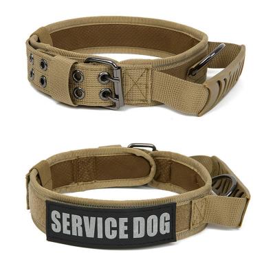 China Durable Outdoor Nylon Tactical Pet Collar Adjustable Heavy Duty Training Dog Collar for sale