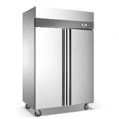 China COMPRESSOR 2 Doors Stainless Steel Double Door Refrigerators and Freezers Restaurant Kitchen Fridge Upright Commercial Freezer for sale