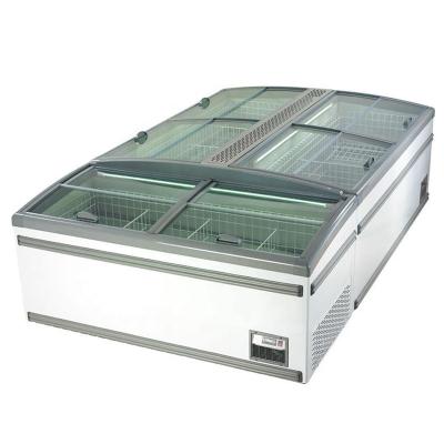 China Single-Temperature Supermarket Commercial Meat Open Fridge Island Freezer for sale