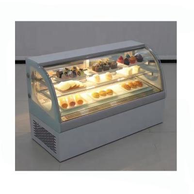 China Simple-temperature new style gold frame commercial bakery refrigerator display cake showcase for dessert for sale