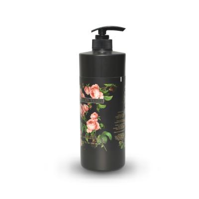 China Wholesale BEAUTY PACKAGING 1 Liter 1000ml HDPE Plastic Empty Black Shampoo Bottle With Pump for sale