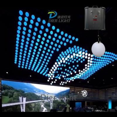 China Other Face Kinetic Controllable Double Beam Lights Lighting DMX Winch Head Moving Bar Led Lifting Ball for sale