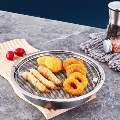 China Korean Viable Stainless Steel Grease Strainer BBQ Oil Filter Round Tray And Snack Plate Set for sale