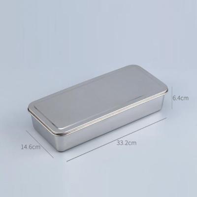 China Sustainable Rectangular Stainless Steel Cake Baking Tray With Cover Cake Pans Steel Food Container for sale