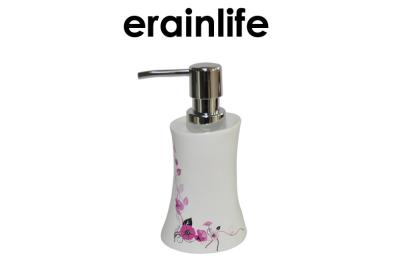 China Elegant Curved Bathroom Soap Dispensers Decal Purple Flower Pattern for sale