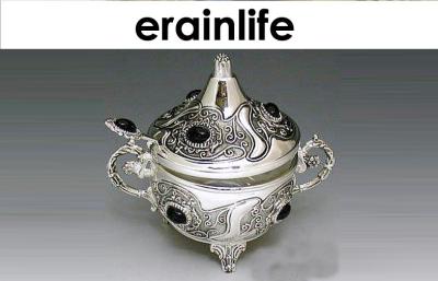 China Restaurant Cream Sugar Bowl / Eco - Friendly Zinc Jewel Ornament Milk Bowl for sale