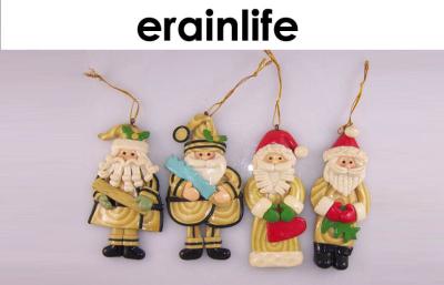 China Xmas Decorations Ideas / Polyresin Santa Claus Hanging Christmas Decorations for sale