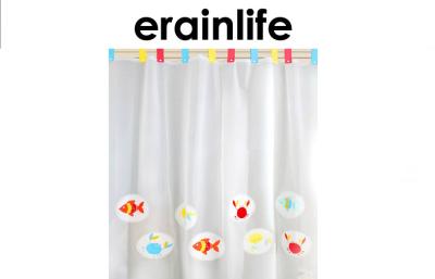 China Fish Pattern Bath Shower Curtains Hotel Collection White Material for sale